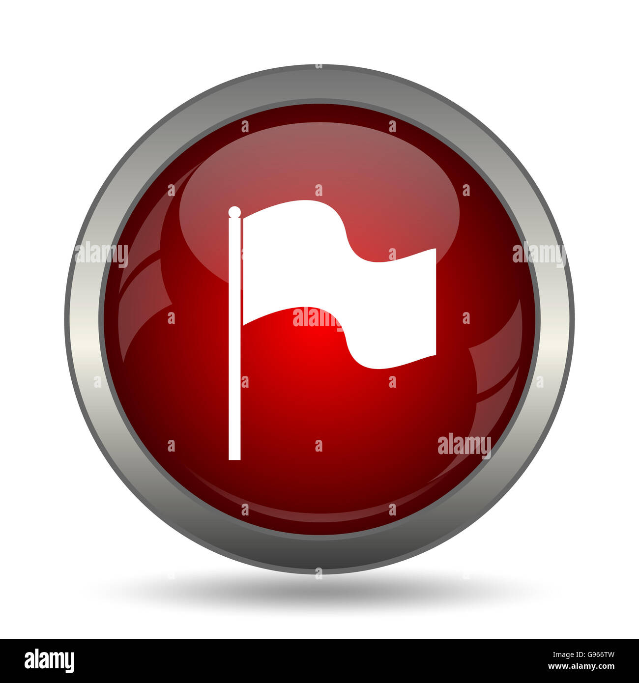 Flag icon. Internet button on white background Stock Photo - Alamy