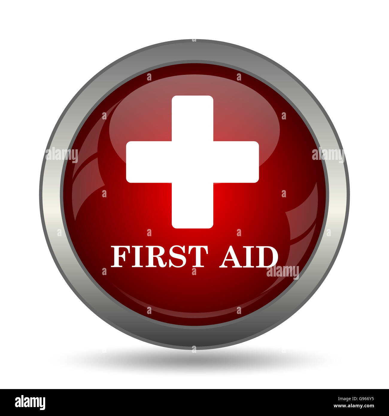 First aid icon. Internet button on white background Stock Photo - Alamy