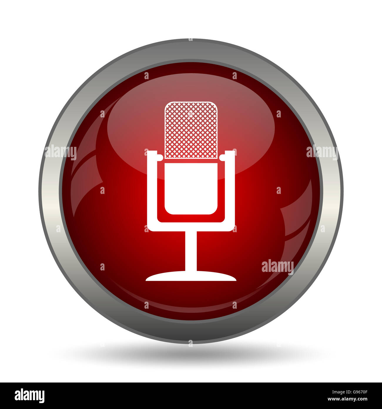 Microphone icon. Internet button on white background Stock Photo - Alamy