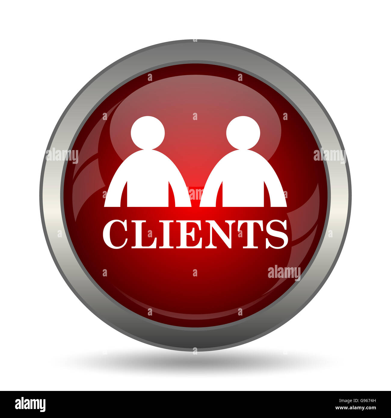 Clients icon. Internet button on white background Stock Photo - Alamy