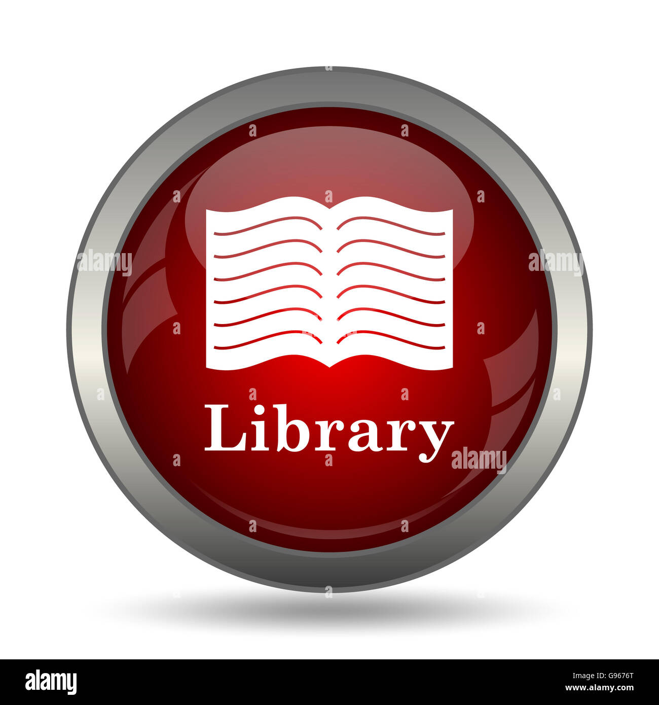 Library icon. Internet button on white background Stock Photo - Alamy