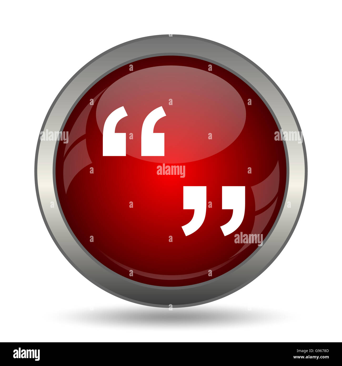 Quotation marks icon. button on white background Stock Photo Alamy