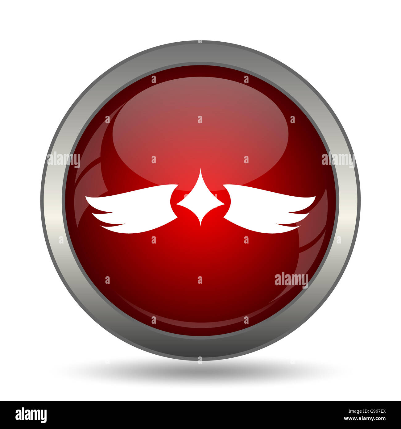 Wings icon. Internet button on white background Stock Photo - Alamy