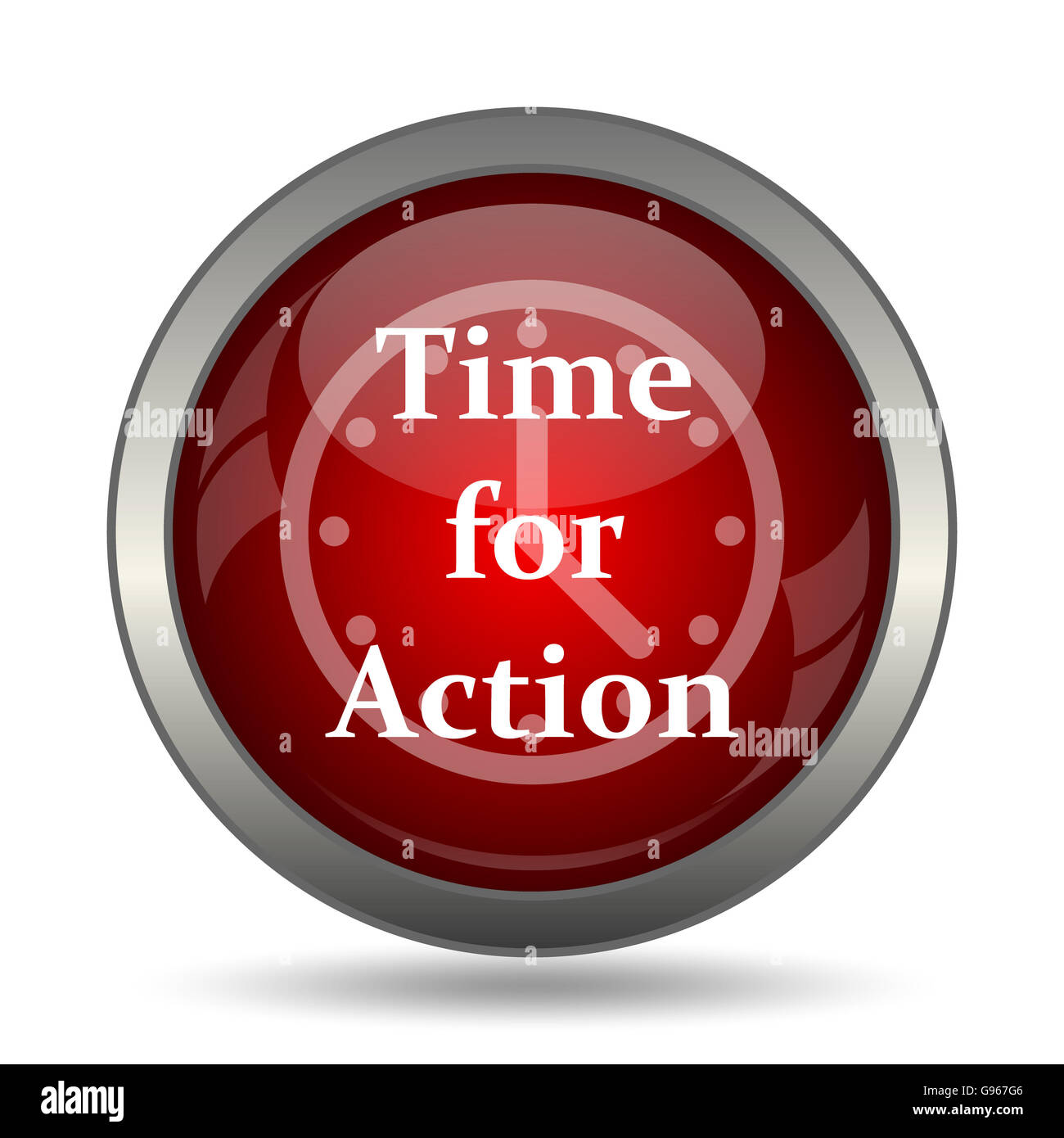 Time for action icon internet button on white background stock photo