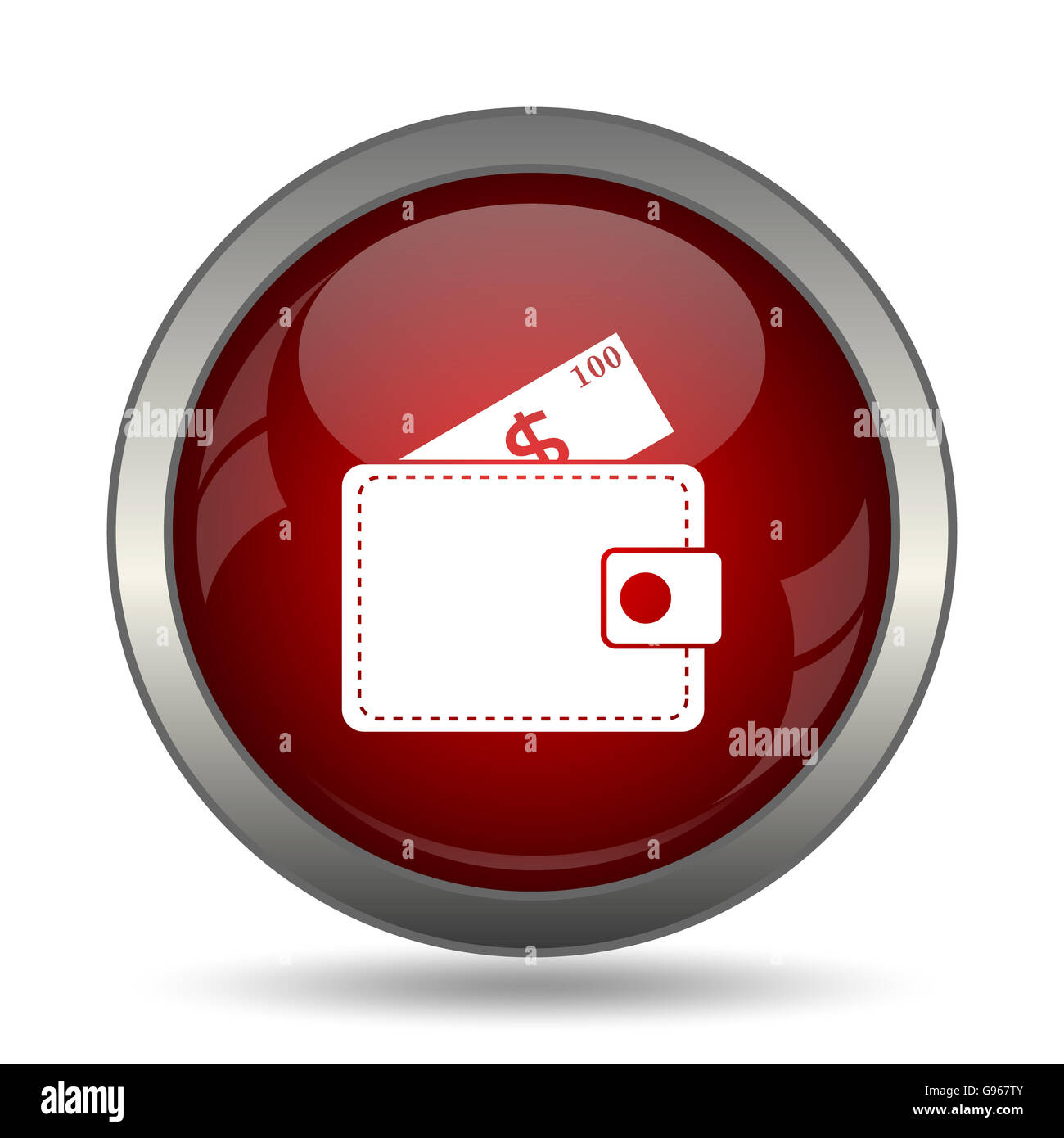Wallet icon. Internet button on white background Stock Photo - Alamy