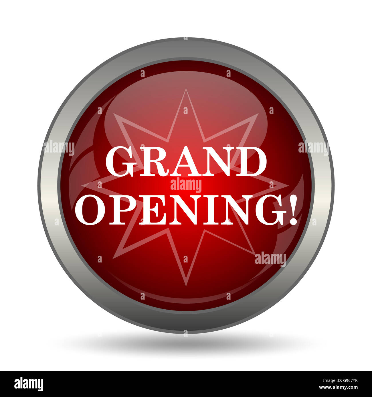 Grand opening icon. Internet button on white background Stock Photo - Alamy