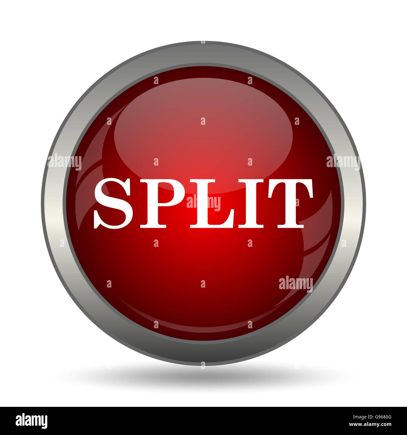 Split icon. Internet button on white background Stock Photo - Alamy