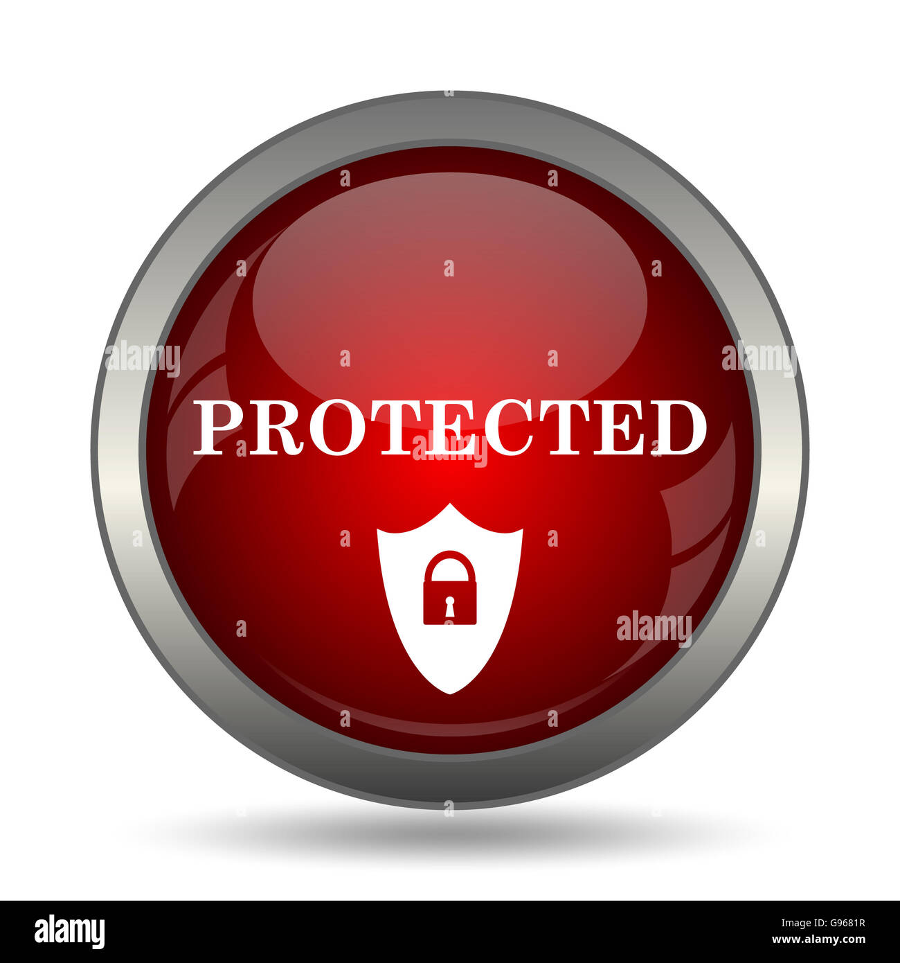 Protected icon. Internet button on white background Stock Photo - Alamy
