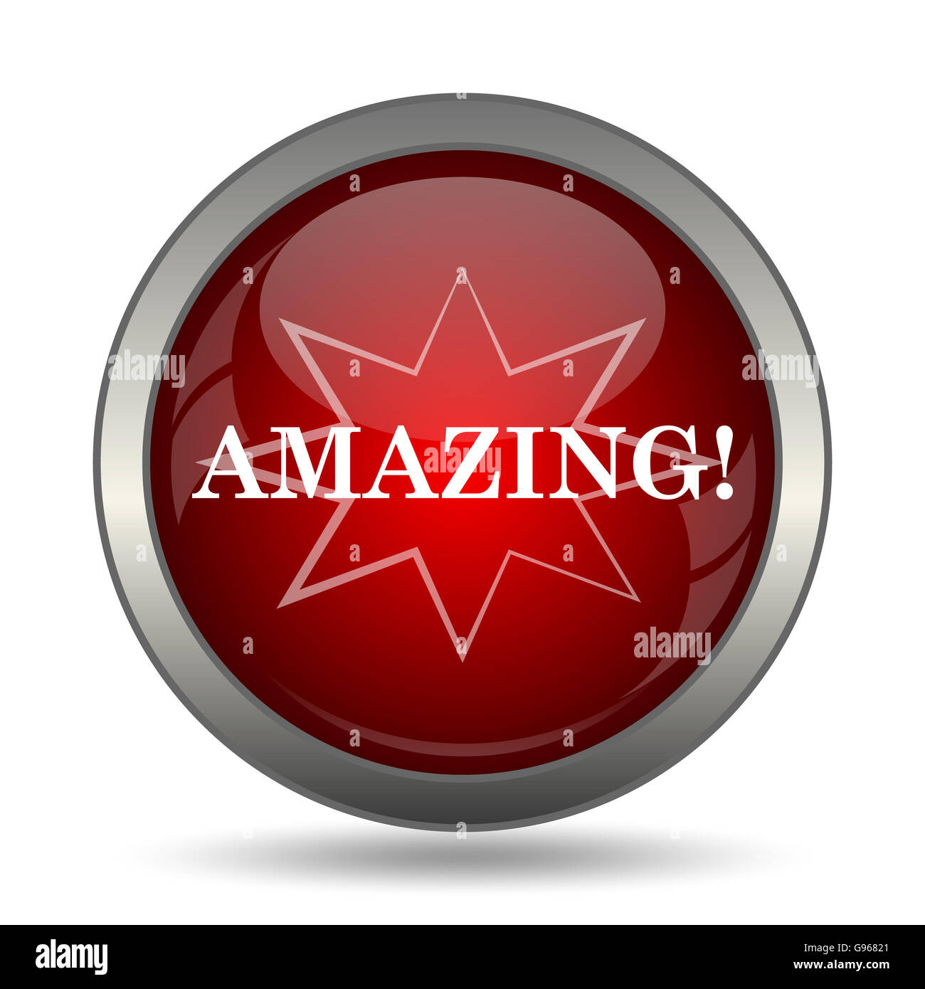 Amazing icon. Internet button on white background Stock Photo - Alamy