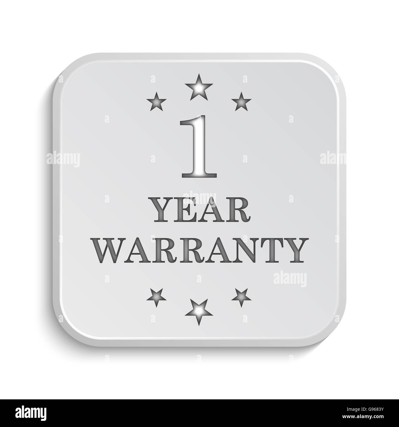 1 year warranty icon. Internet button on white background Stock Photo ...