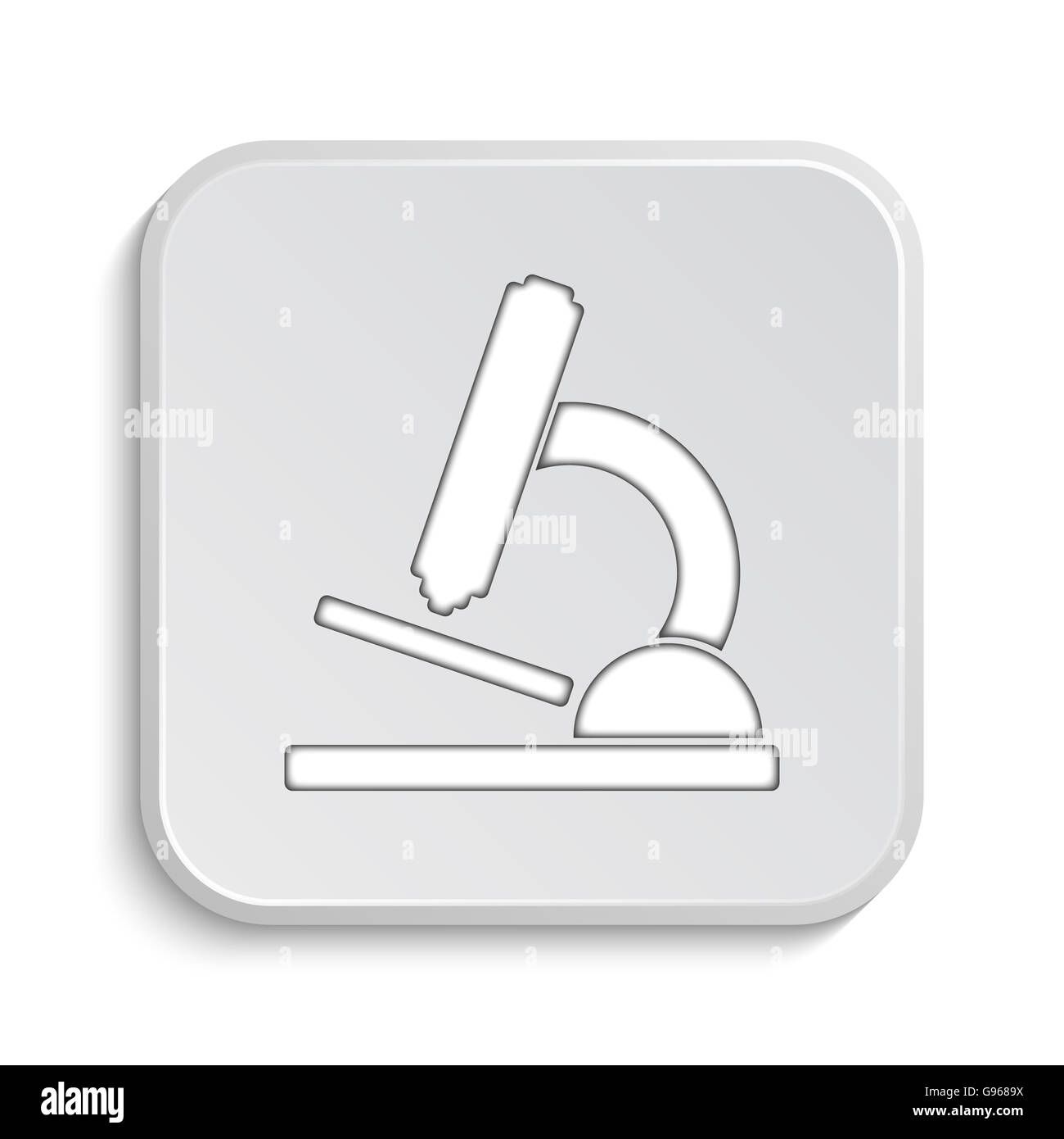 Microscope icon. Internet button on white background Stock Photo - Alamy