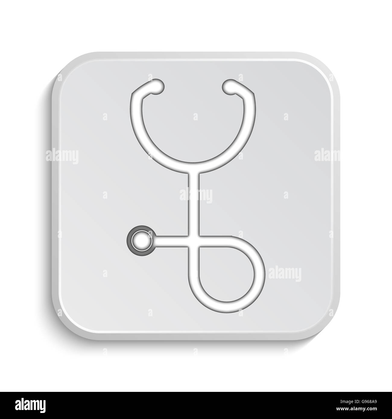 Stethoscope icon. Internet button on white background Stock Photo - Alamy