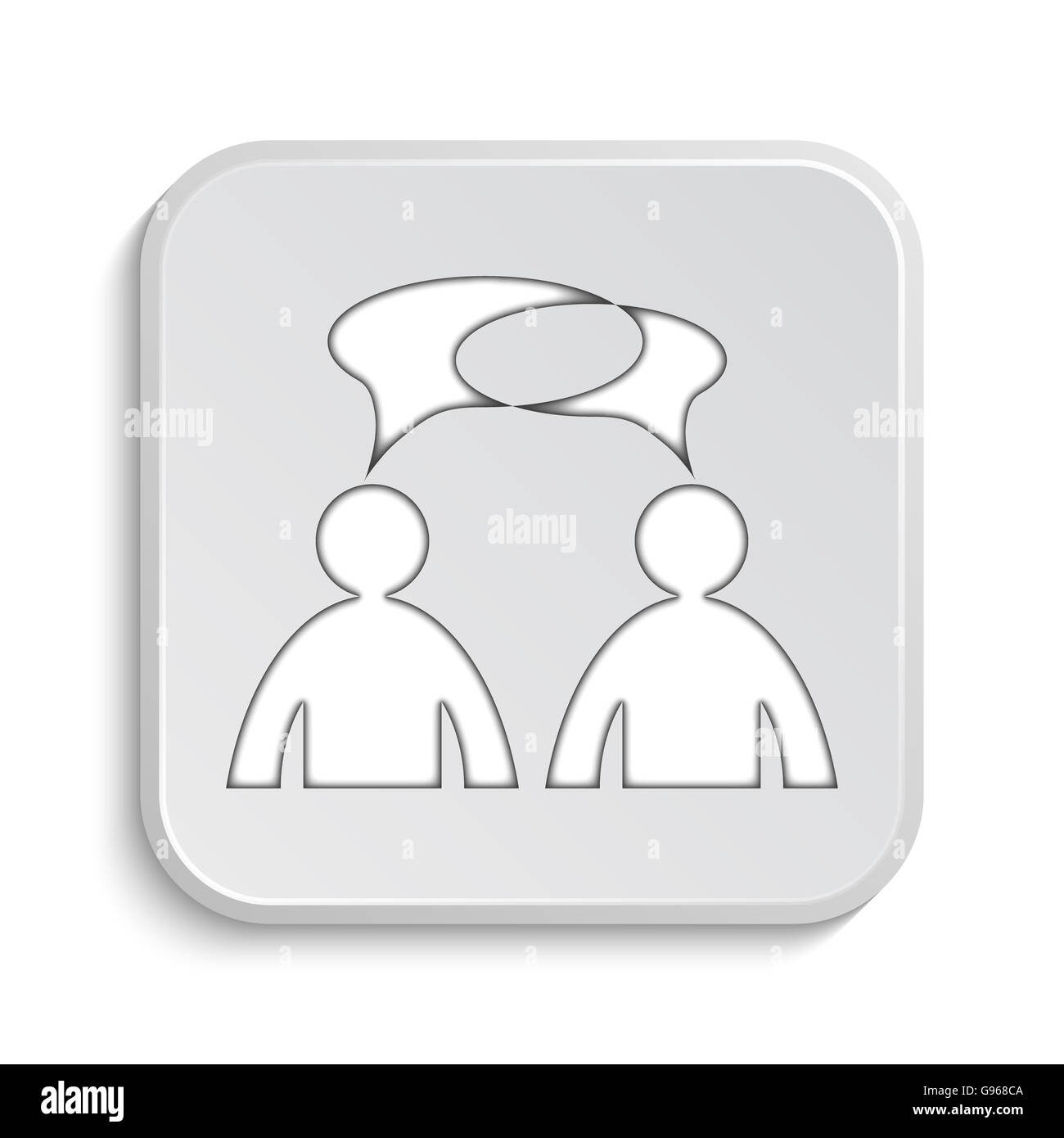 Comments icon. Internet button on white background. - men with bubbles ...