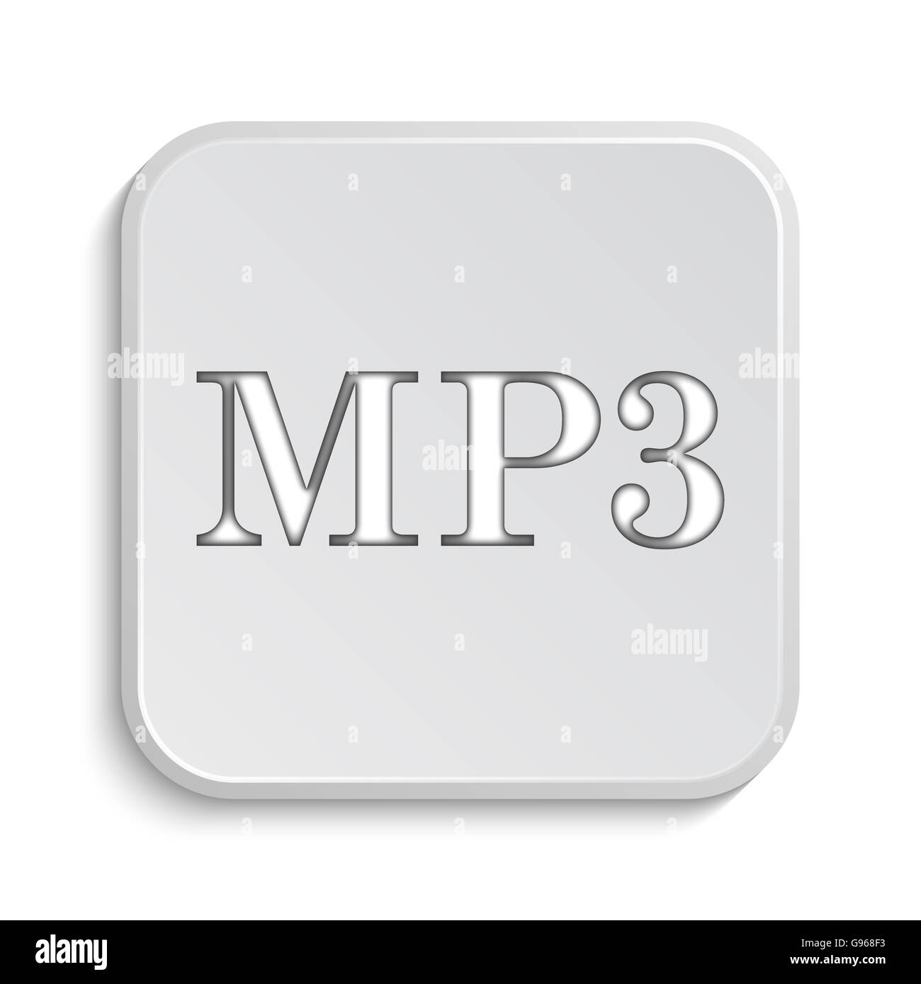 MP3 icon. Internet button on white background Stock Photo - Alamy