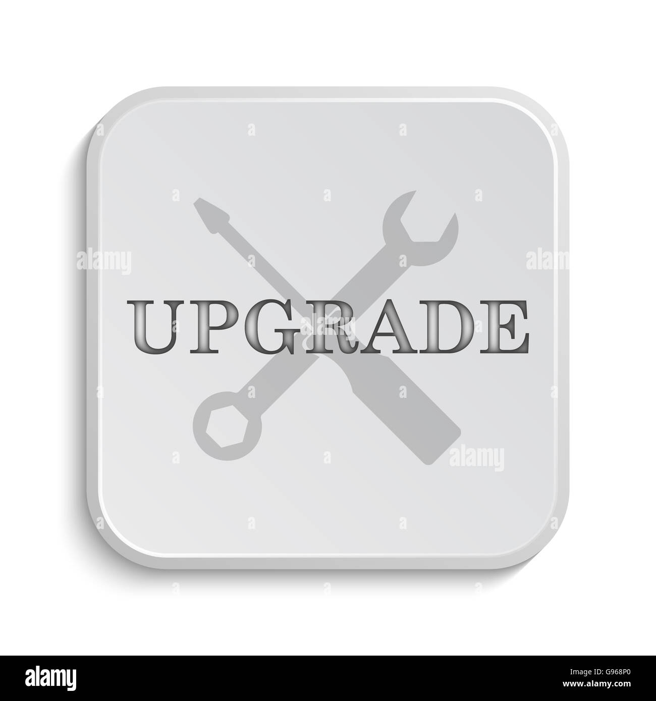 Upgrade icon. Internet button on white background Stock Photo - Alamy