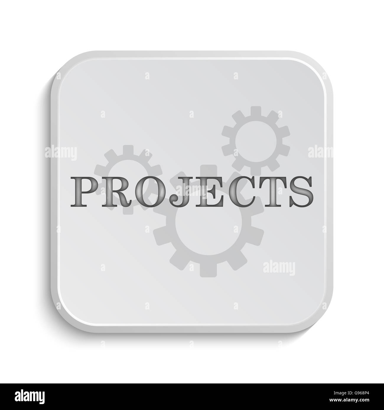 Projects icon. Internet button on white background Stock Photo - Alamy