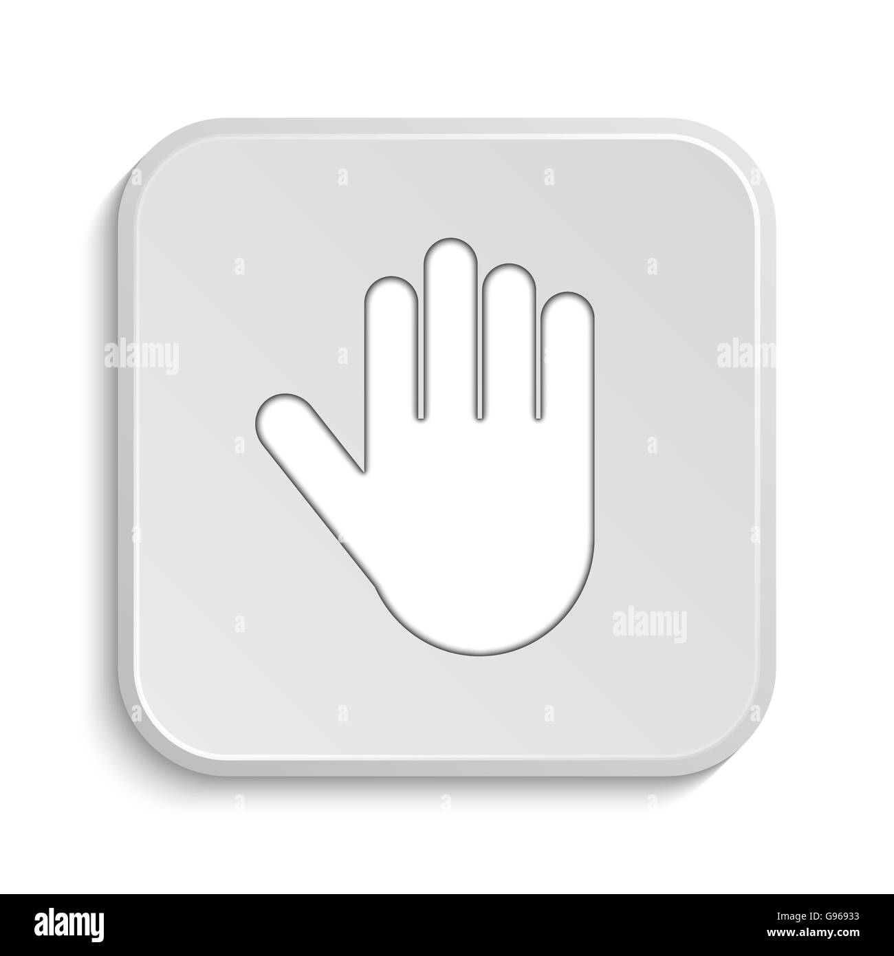 Stop icon. Internet button on white background Stock Photo - Alamy