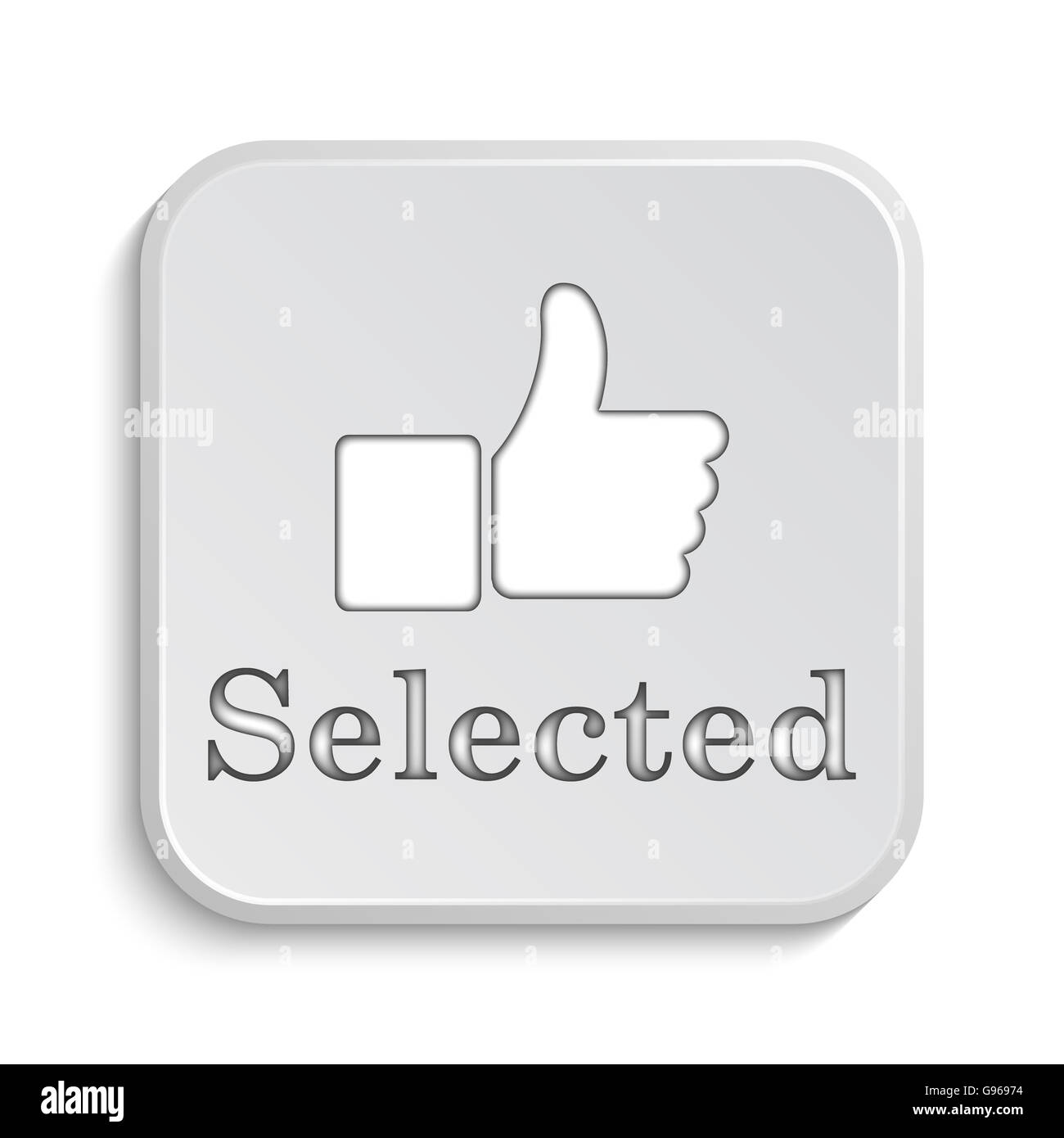 Selected icon. Internet button on white background Stock Photo - Alamy