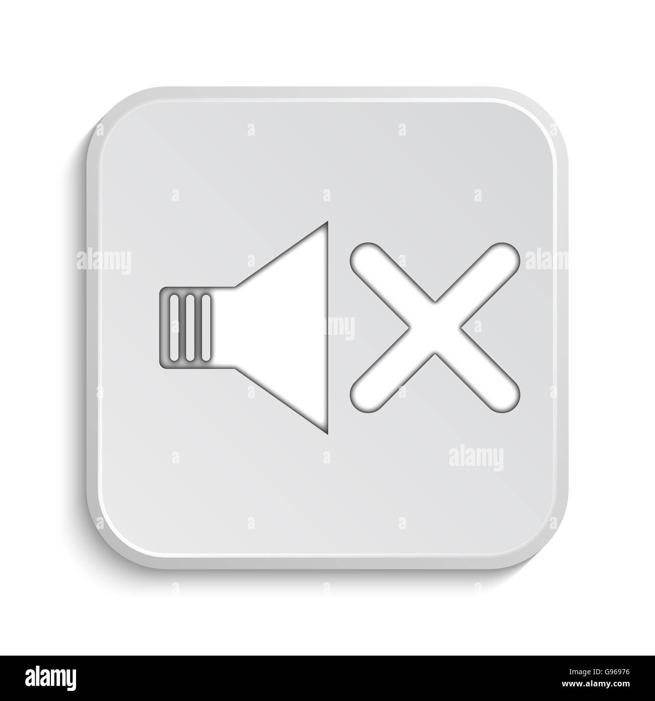 No sound icon. Internet button on white background Stock Photo - Alamy