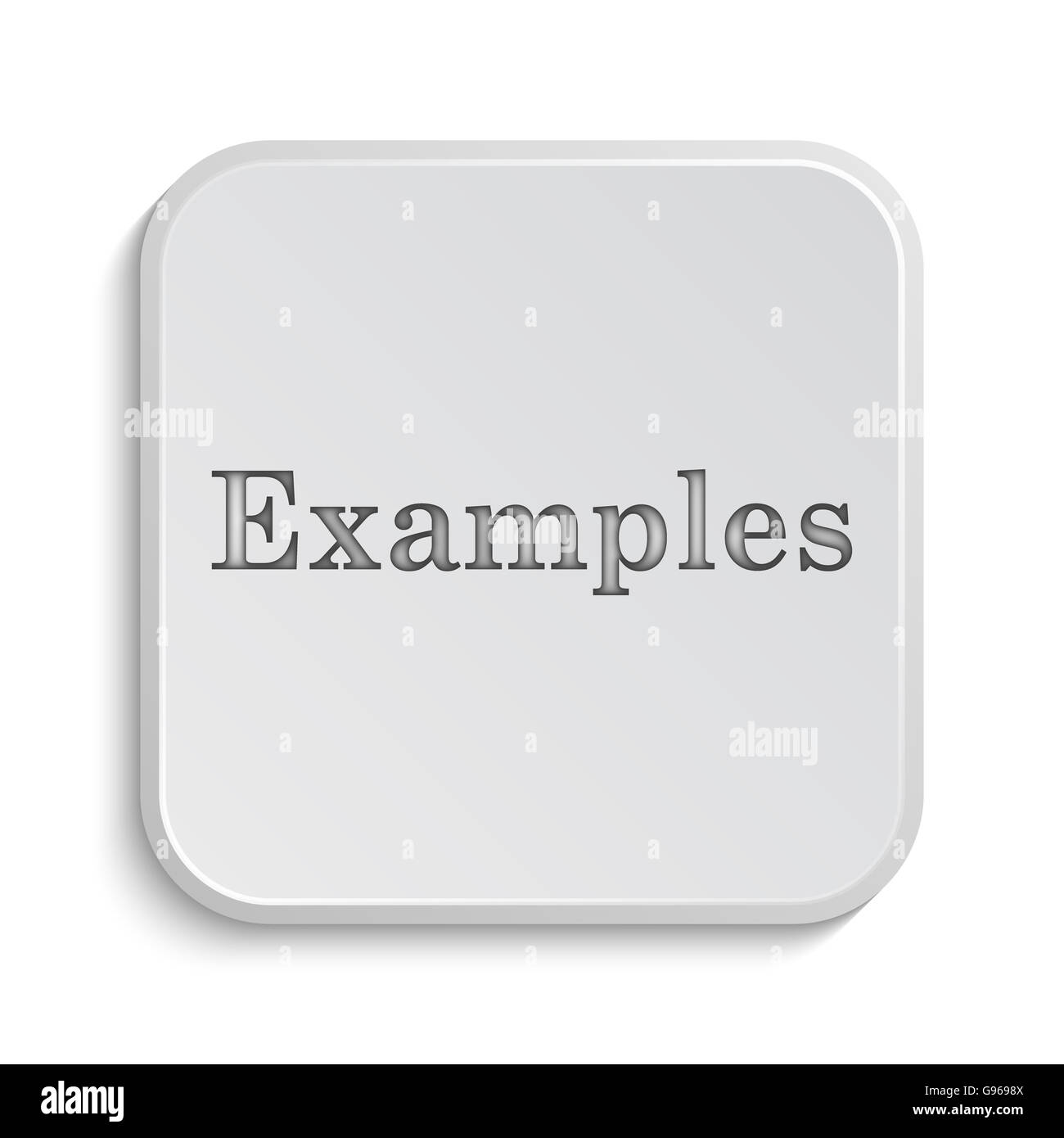 Examples icon. Internet button on white background Stock Photo - Alamy