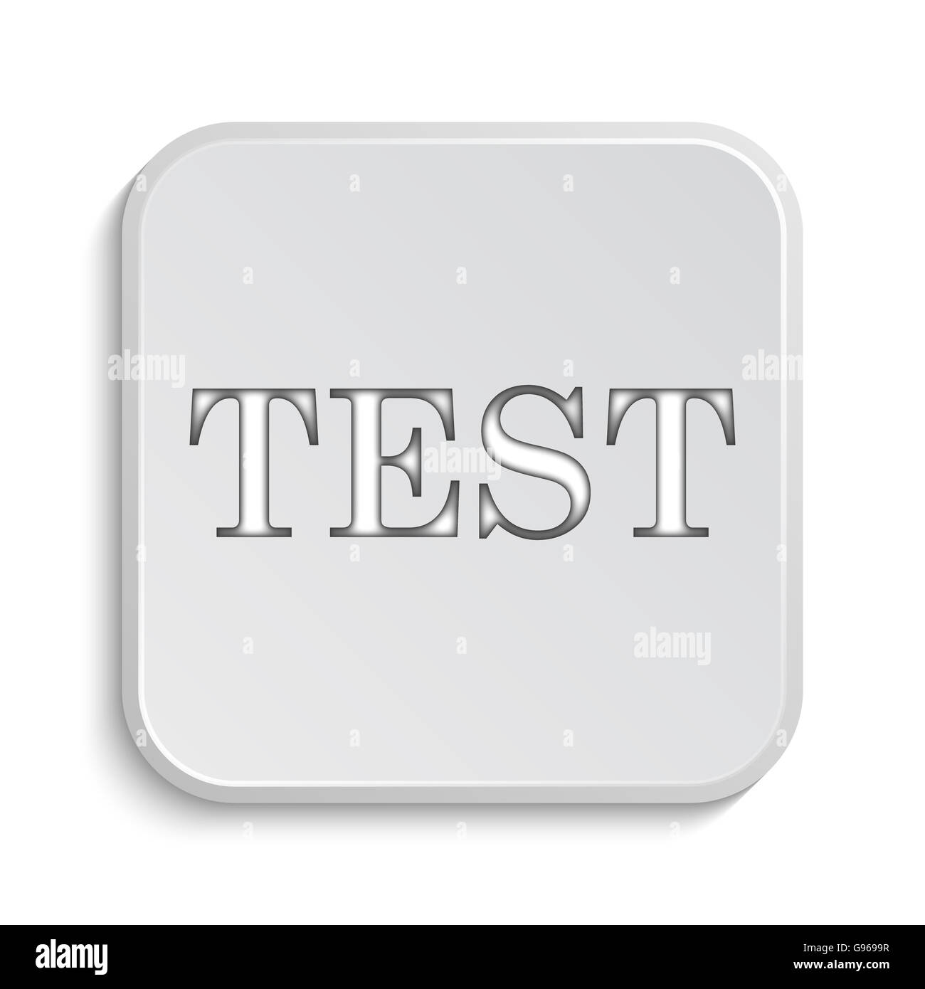 Test icon. Internet button on white background Stock Photo - Alamy