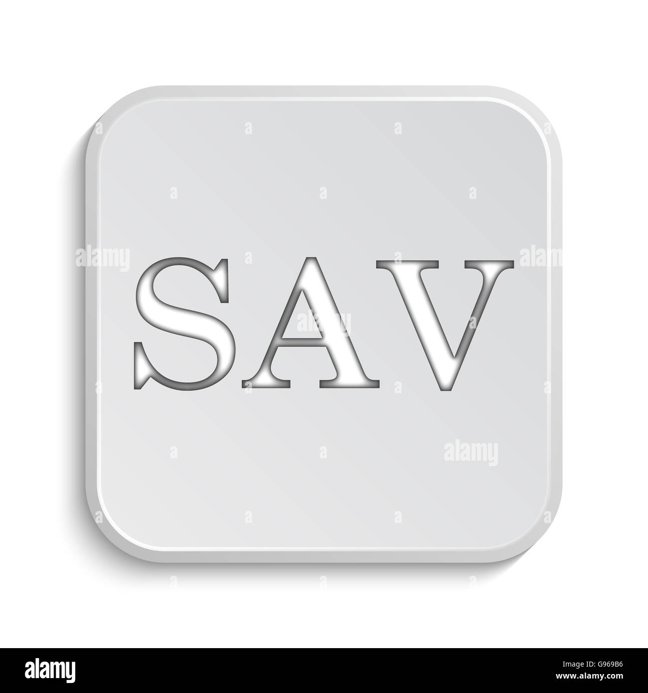 SAV icon. Internet button on white background. Stock Photo