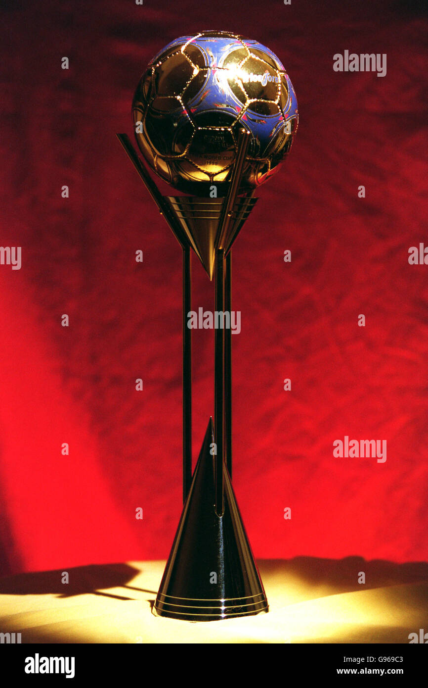 The Adidas Golden Ball trophy, presented to the outstanding player of the  tournament Stock Photo - Alamy