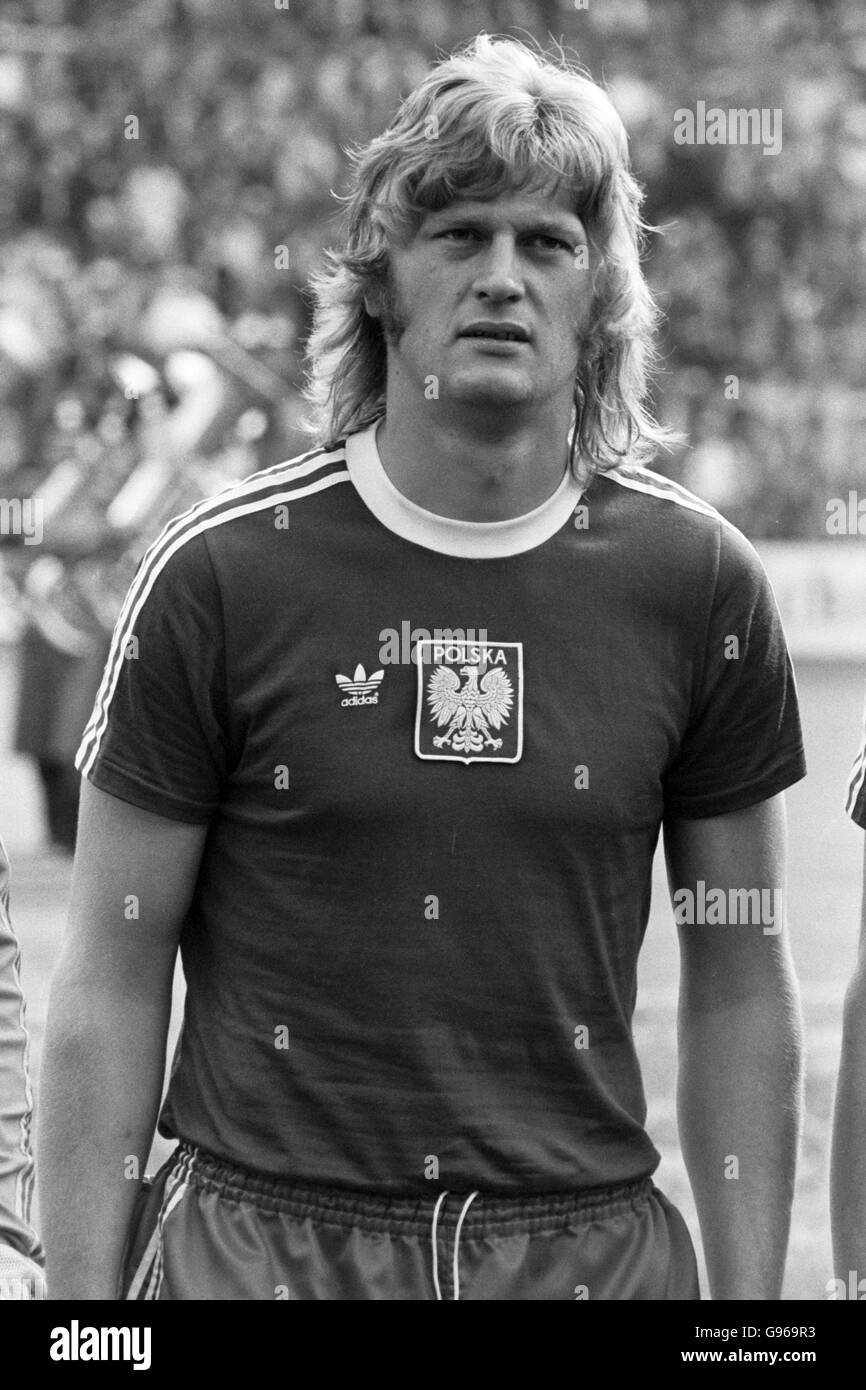 Soccer - FIFA World Cup 1974 West Germany - Third Place Match - Brazil v Poland - Olympic Stadium, Munich. Jerzy Gorgon, Poland Stock Photo