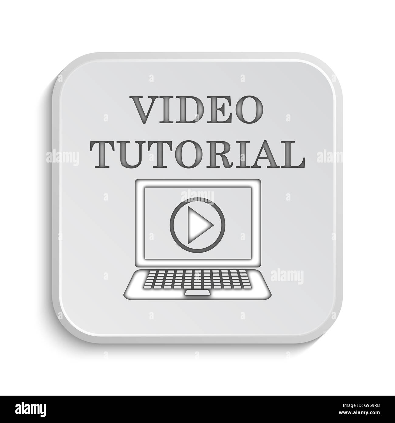 Video tutorial icon. Internet button on white background Stock Photo ...