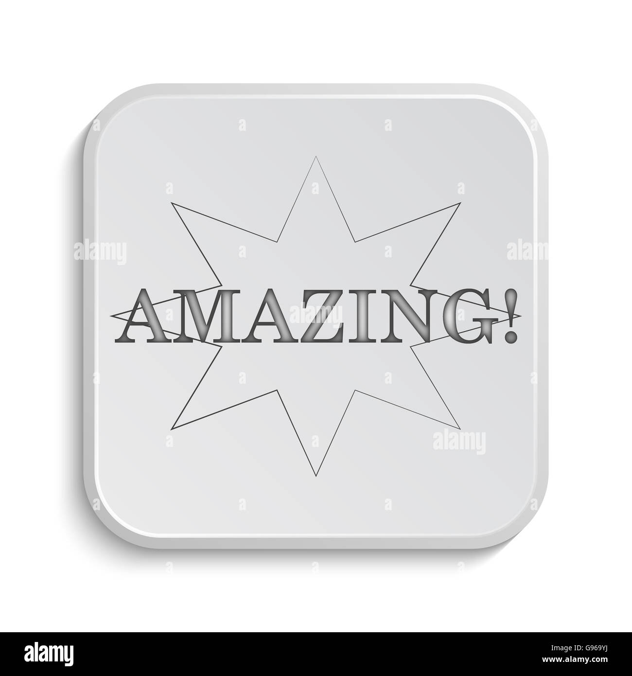Amazing icon. Internet button on white background Stock Photo - Alamy