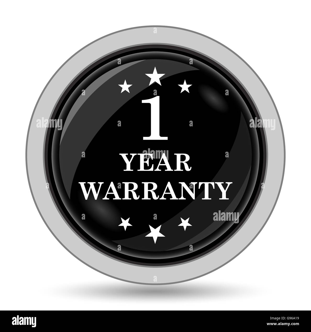 1 year warranty icon. Internet button on white background Stock Photo ...