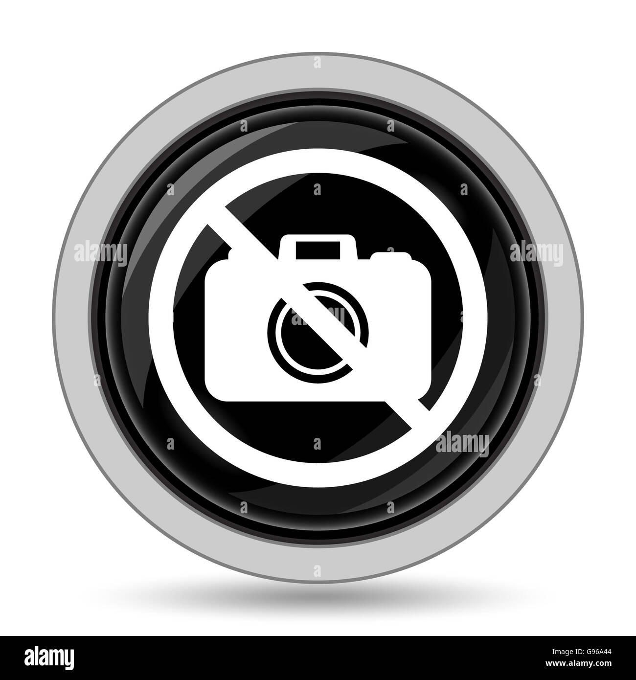 Forbidden camera icon. Internet button on white background Stock Photo ...