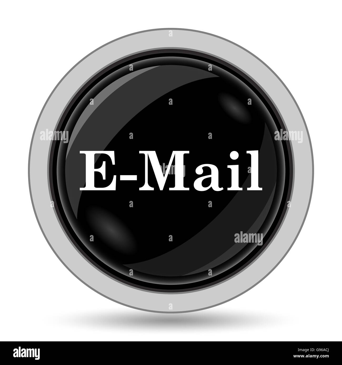 E-mail icon. Internet button on white background. Stock Photo