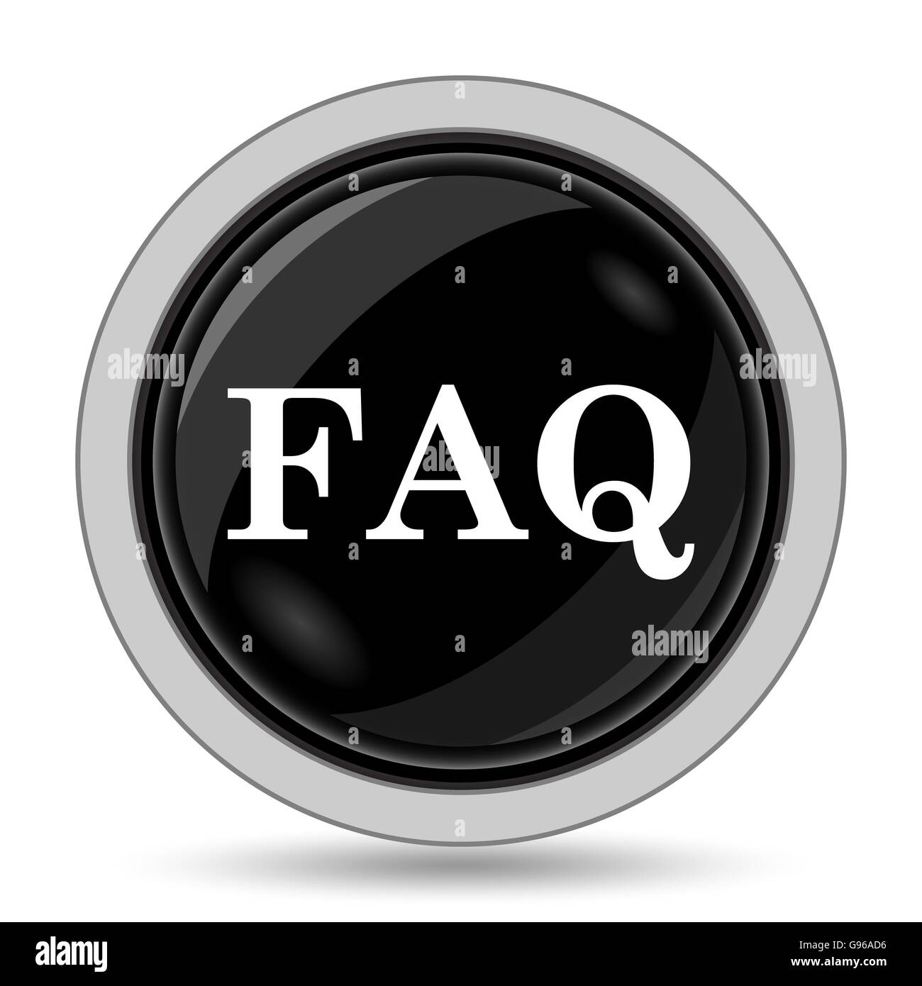 FAQ icon. Internet button on white background Stock Photo - Alamy