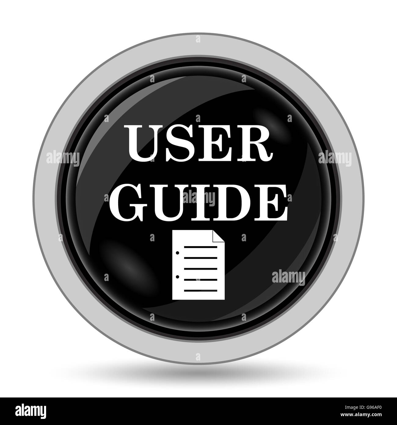 User guide icon. Internet button on white background Stock Photo - Alamy