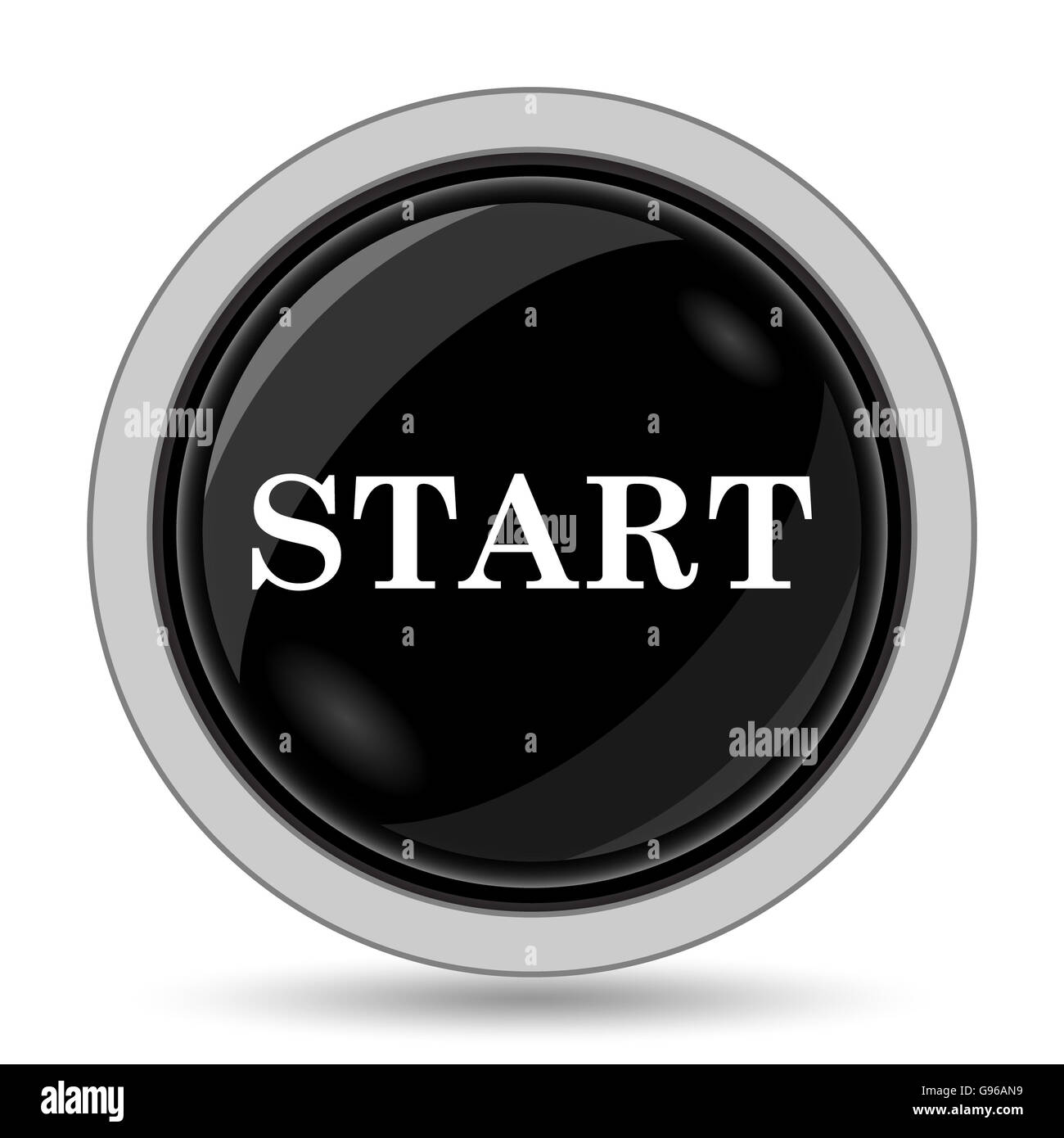 Start icon. Internet button on white background Stock Photo - Alamy
