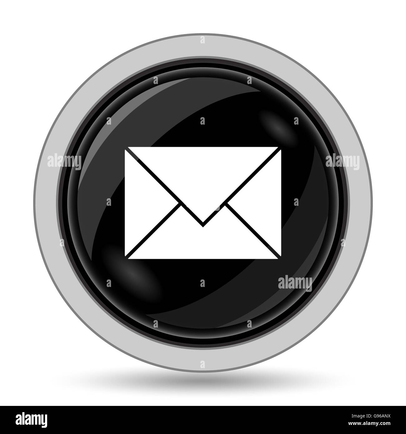 E-mail icon. Internet button on white background. Stock Photo