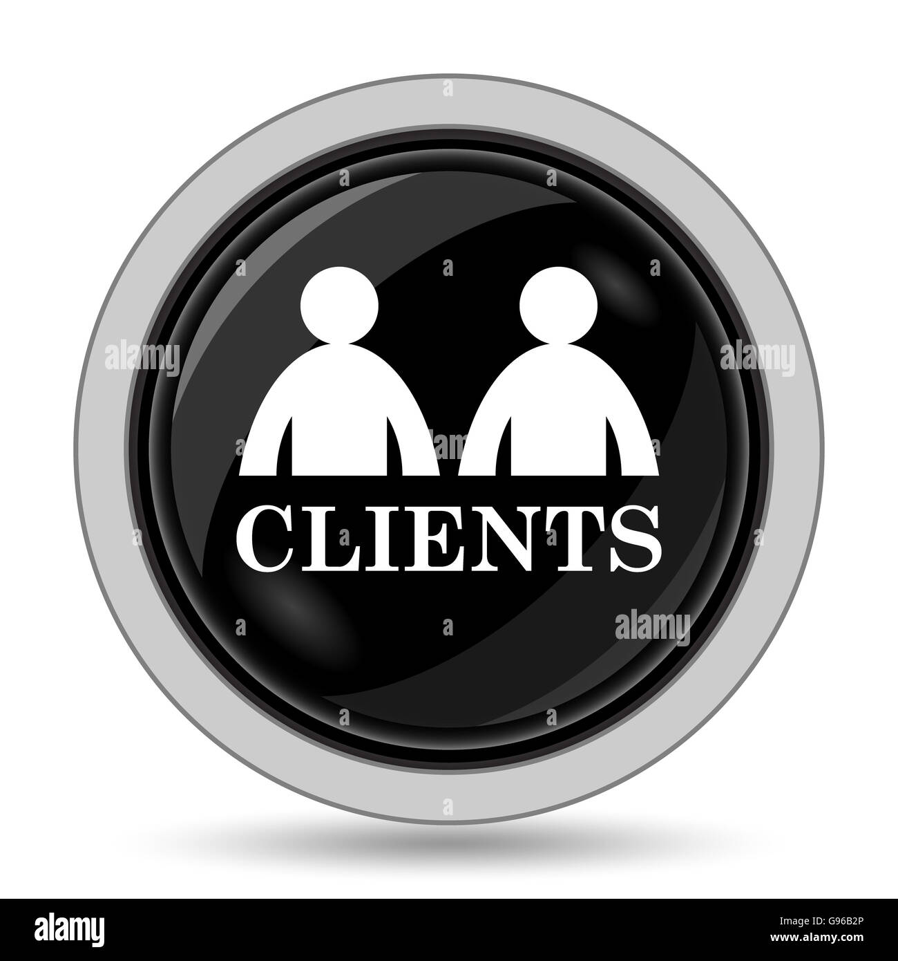 Clients icon. Internet button on white background Stock Photo - Alamy