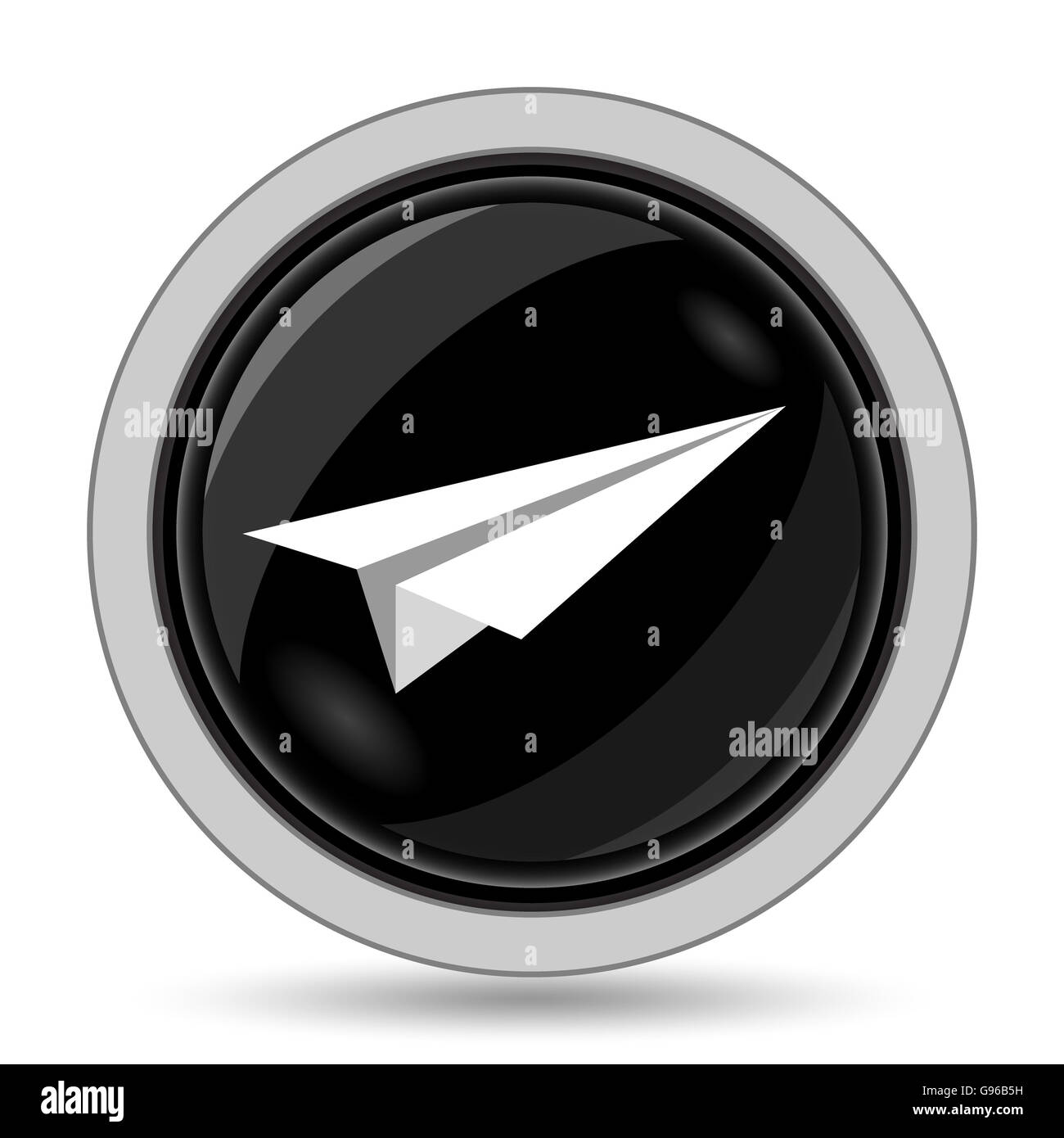 Paper plane icon. Internet button on white background Stock Photo - Alamy