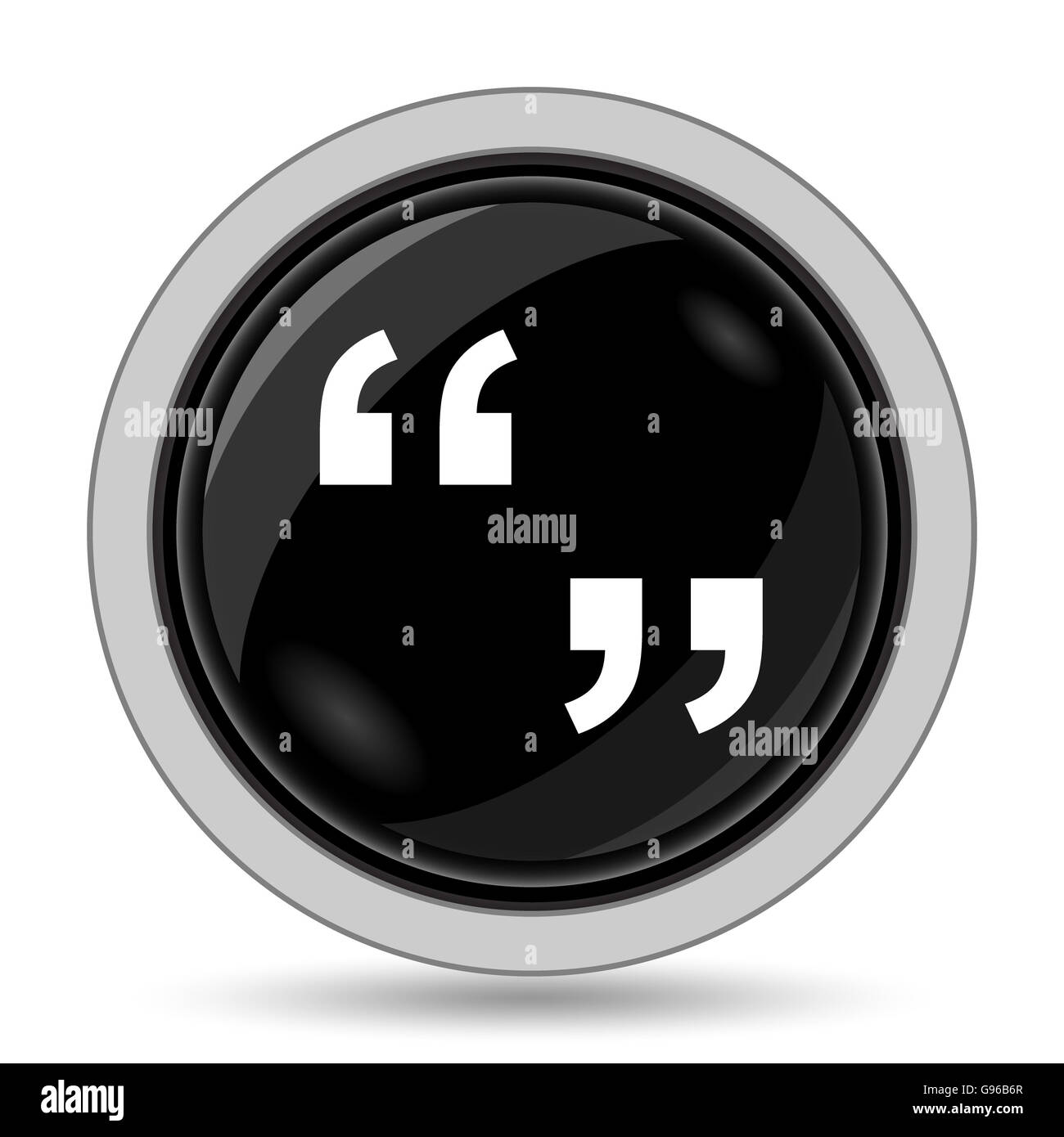 Quotation marks icon. button on white background Stock Photo Alamy
