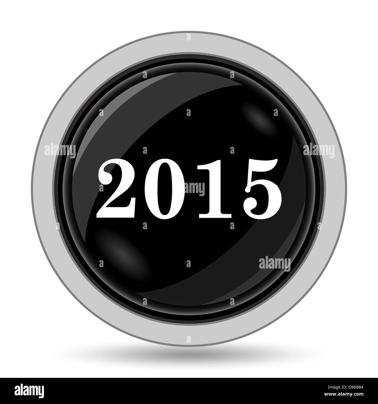 Year 2015 icon. Internet button on white background. Stock Photo