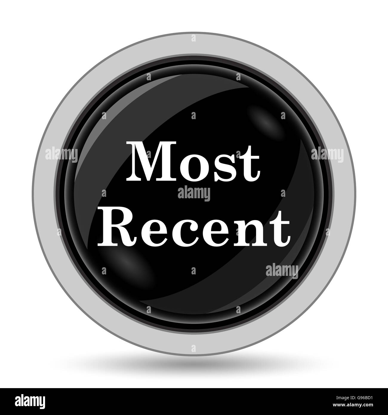 Most recent icon. Internet button on white background Stock Photo - Alamy