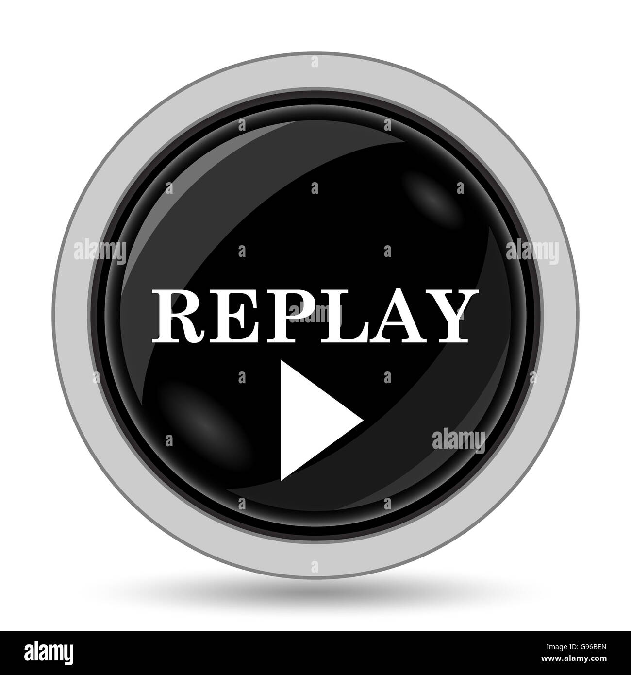 Replay icon. Internet button on white background Stock Photo - Alamy