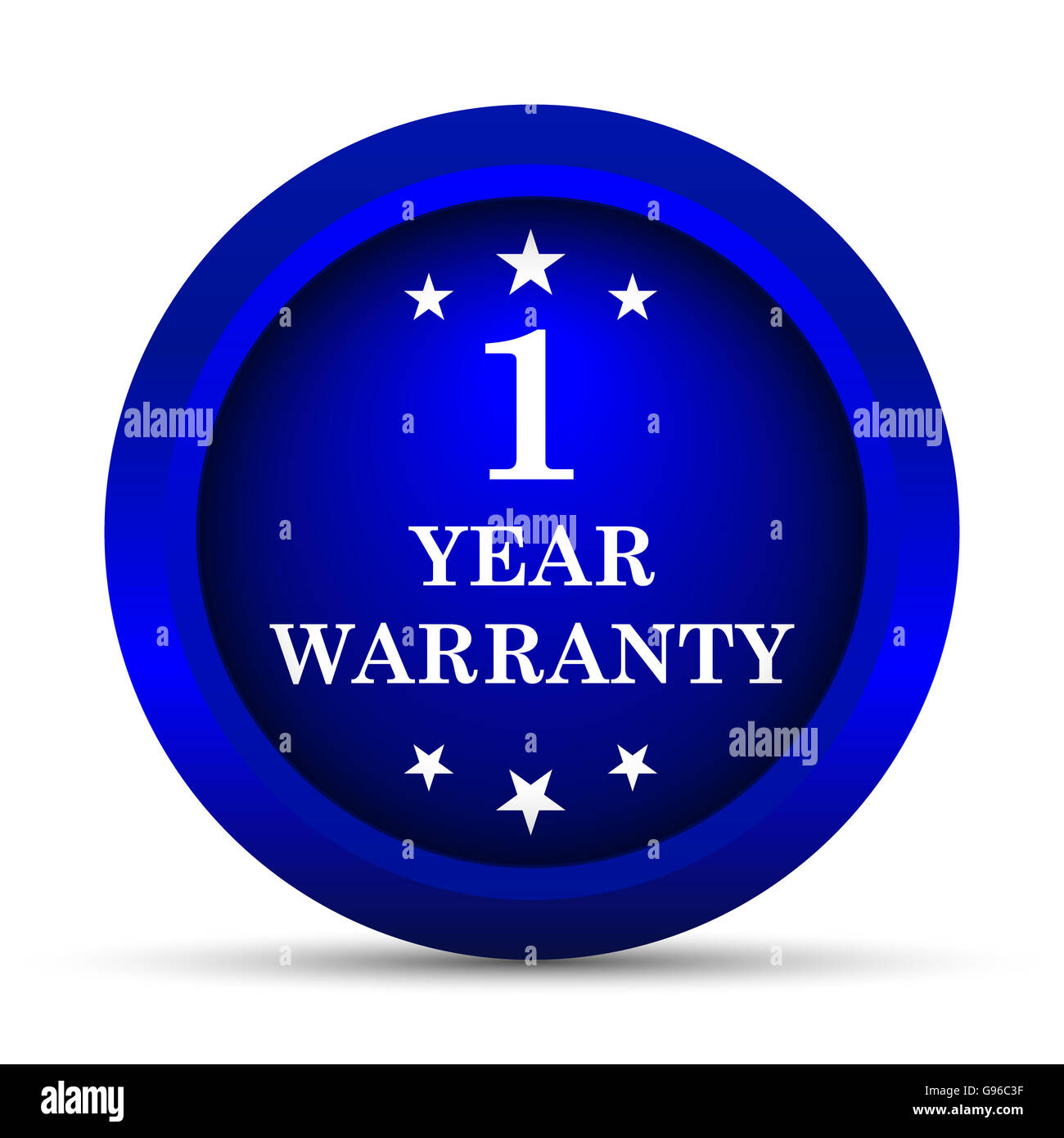 1 year warranty icon. Internet button on white background Stock Photo ...