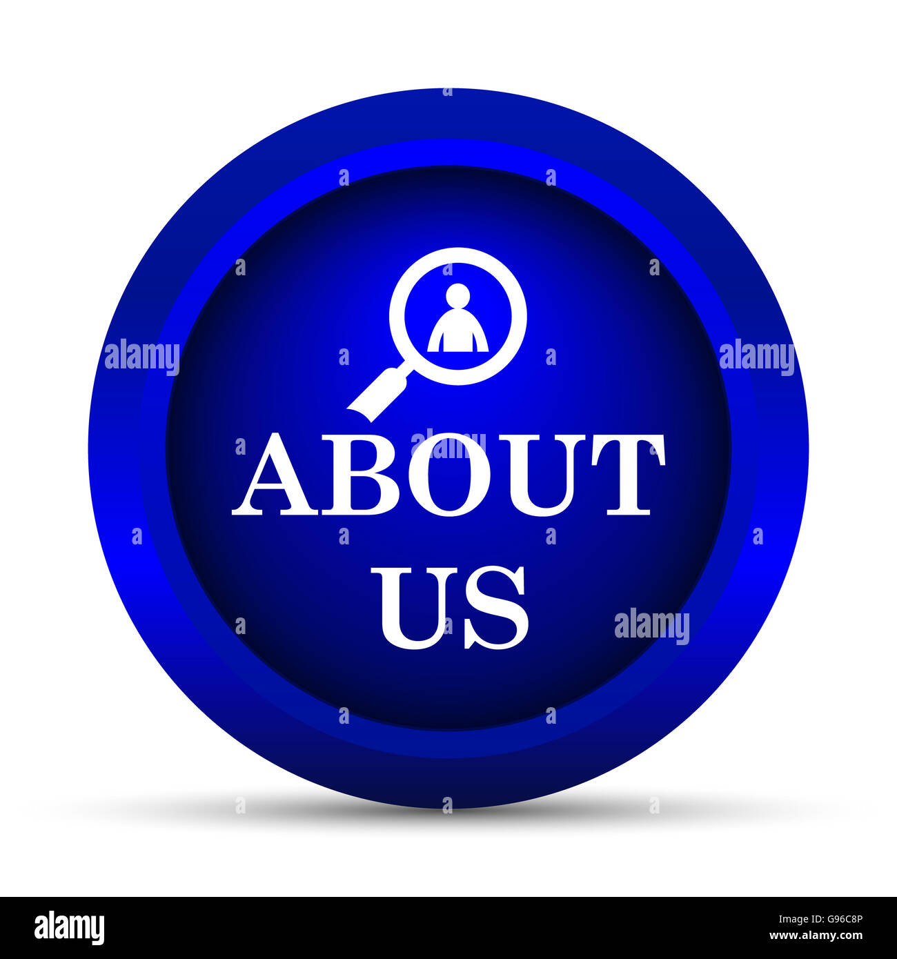 About us icon. Internet button on white background Stock Photo - Alamy