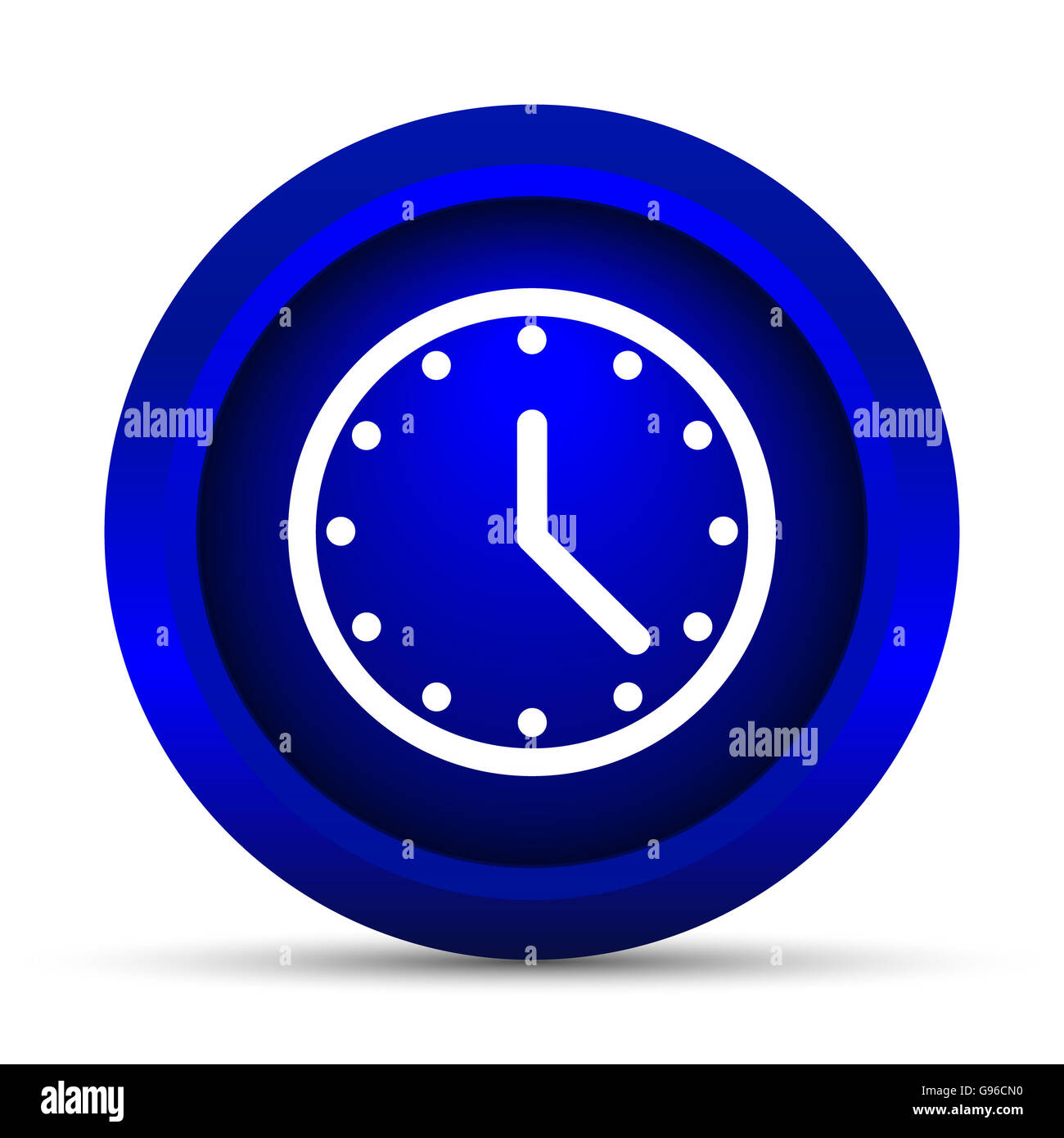 Clock icon. Internet button on white background Stock Photo - Alamy