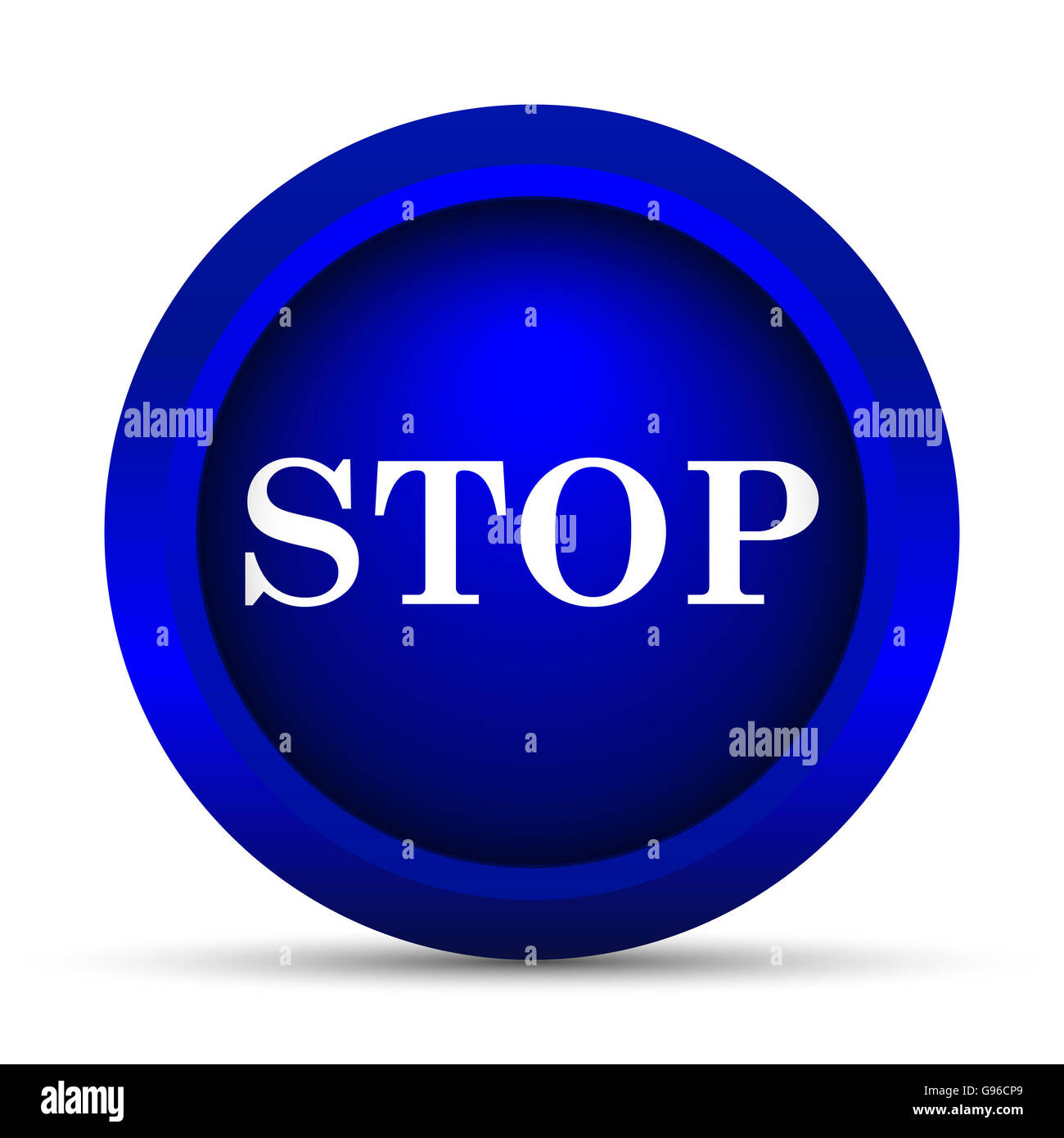 Stop icon. Internet button on white background Stock Photo - Alamy