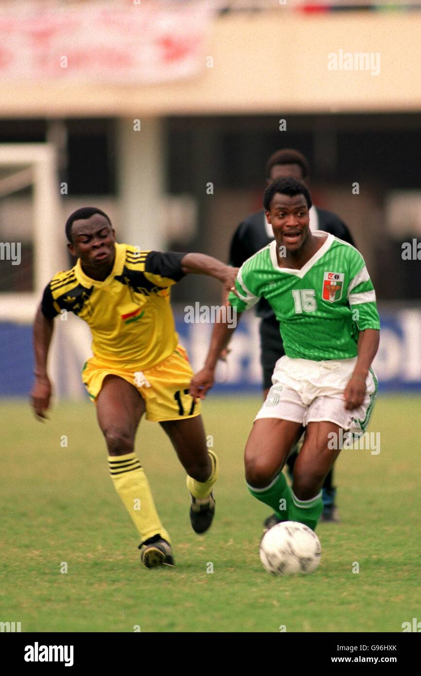 Soccer - African Nations Cup Senegal - Final - Ivory Coast v Ghana - Dakar. STANLEY ABORAA [GHA], DIDIER OTOKORE [IC]. IVORY COAST v GHANA. Stock Photo