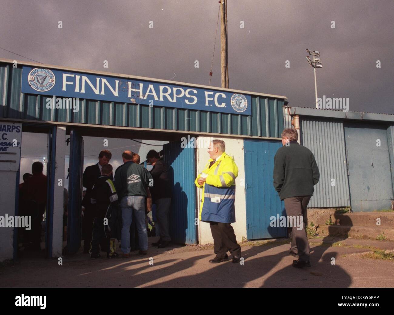 Irish Soccer Grounds. The main entrance to Finn Park, home of Finn