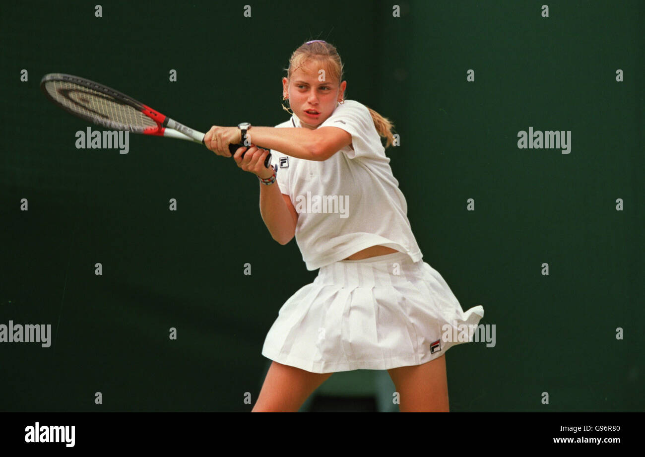 Tennis - Wimbledon Championships - Women's Singles - Second Round - Jelena Dokic v Katarina Studenikova. Jelena Dokic in action Stock Photo